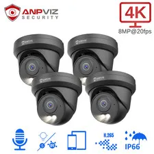 Anpviz 4Pack 8MP PoE IP Camera Color Night Vision Outdoor & Indoor AI IP66 H.265
