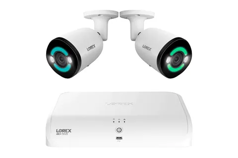 Lorex 4K+12MP Outdoor Security Camera System with 2 IP Wired Bullet Camera