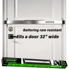 Door Security Bar-by Doors up to 32" Wide Get this 34" Long Bar., Silver