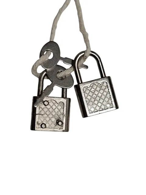 2Pc Padlocks Metal Silver Kid Diary Craft Decoration Lock Key Security Household