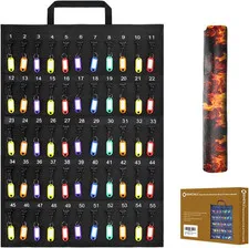 Rollable Portable Fireproof Water Proof Key Case - Compact 55-Key Storage for Ho