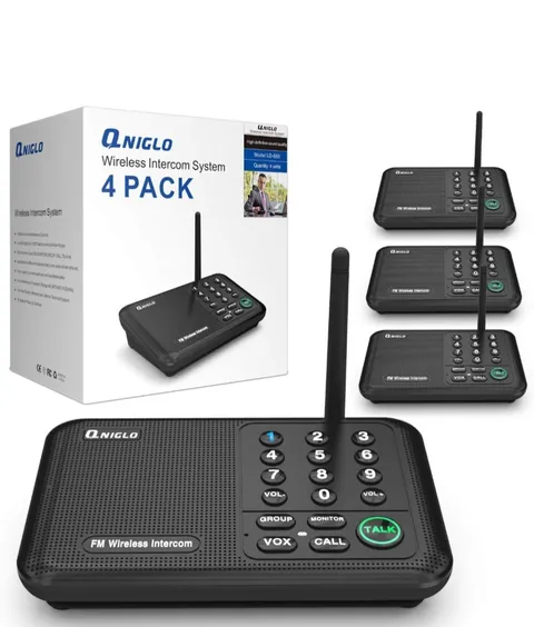 1-4PC 10Channel Call All Wireless Intercom System for Home Offices Room Talking