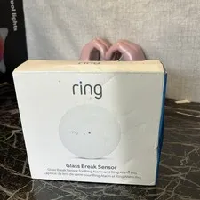 Ring Glass Break Sensor Z-Wave White Real-Time Notifications Simple Setup@A