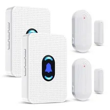 Daytech Wireless Door Chime, 2 Sensor+2 Receiver, 2 Sensors + 2 Receivers 