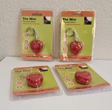 Set Of 4 Mini Personal Protection Keychain Heart Shaped