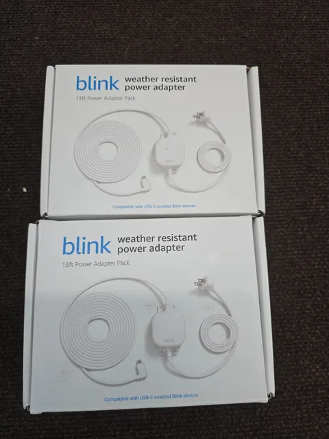 Blink Weather Resistant Power Adapters NIB lot of 2 13Ft long