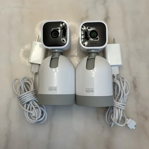 Blink Mini 1080p Wi-Fi Rotating Indoor IP Security Cameras 2-Pack w/Stands Cords