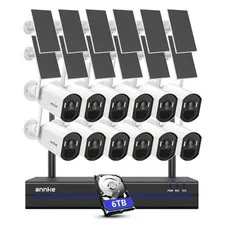 ANNKE 4MP Wireless Color PIR Security Camera System Solar Battery Two Way Audio