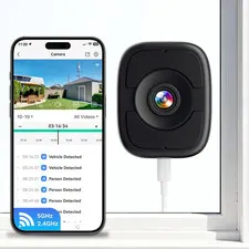 5MP 3K Magnetic Window Camera, Indoor Safeview Camera with Night Vision Full Col