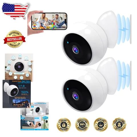 Portable 2K Wireless Security Cameras, Magnetic, AI Smart Motion, Indoor/Outdoor
