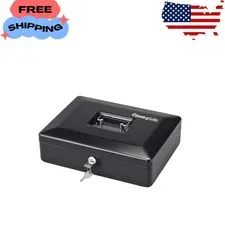 Deluxe Cash Box DCB 12 Portable Security Safe with Key Lock