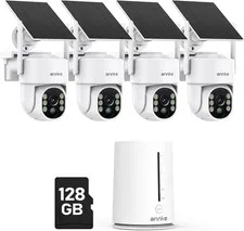 4MP Solar Security Cameras Wireless Outdoor, 5MP 4 Cam-Kit Home Security Camera