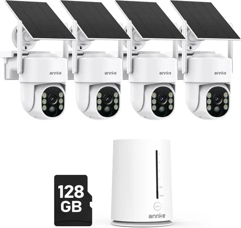 4MP Solar Security Cameras Wireless Outdoor, 5MP 4 Cam-Kit Home Security Camera