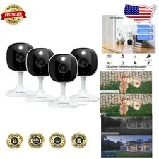 Outdoor Security Cameras 2K 3MP Color Night Vision 2-Way Audio Siren  Alexa