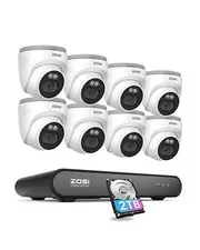 ZOSI 8CH 3K NVR 4MP Security PoE IP Color Night Vision Camera System 24/7 Record
