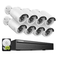 SANNCE 8CH 4K NVR 5MP Two Way Audio POE Security Camera System Human Detection