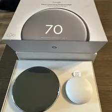 Google Nest Learning Thermostat 4th Gen w/ Sensor - Polished Silver OB