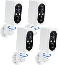 Security Cameras Wireless Outdoor 355° Pan Rotating 2K Color Night Vision Camera