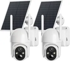 Versatile Solar-Powered Security Cameras – 2 Pack, 4G LTE, Weatherproof Design