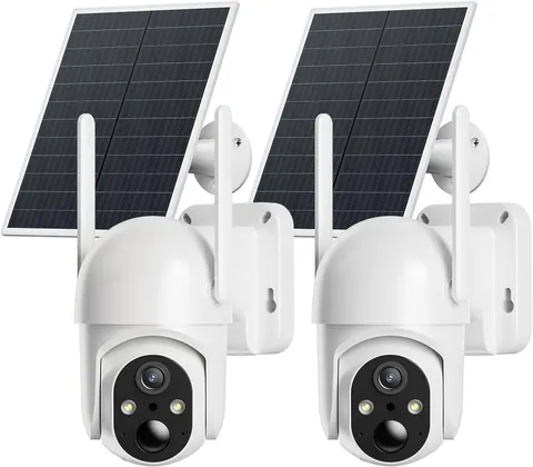 Versatile Solar-Powered Security Cameras – 2 Pack, 4G LTE, Weatherproof Design