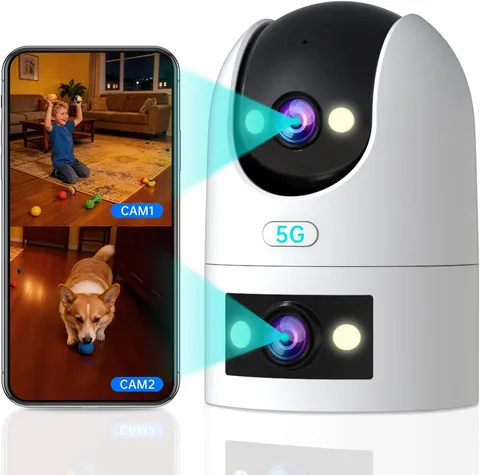 2K Dual Lens Indoor Outdoor Security Camera, 5Ghz/2.4Ghz Wifi, PTZ Auto Tracking
