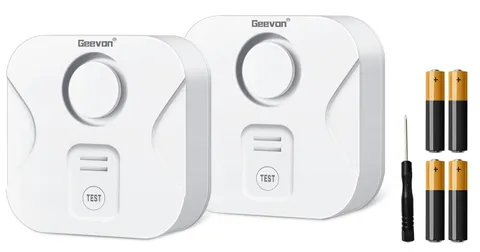 2 Pack Water Leak Detectors for Home, 100dB Water Sensor Alarm Flood Leakage ...