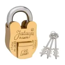 HANDCRAFTED BRASS ANTIQUE 20 LEVERS FUNCTIONAL HEAVY DUTY PADLOCK WITH 3 KEYS
