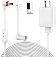 25FT Power Cord and Adapter Compatible with Ring Spotlight Cam Plus/Pro(Battery)
