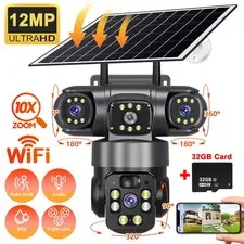 NEW 4K Solar Battery Wireless WiFi Outdoor Pan/Tilt Home Security Camera System