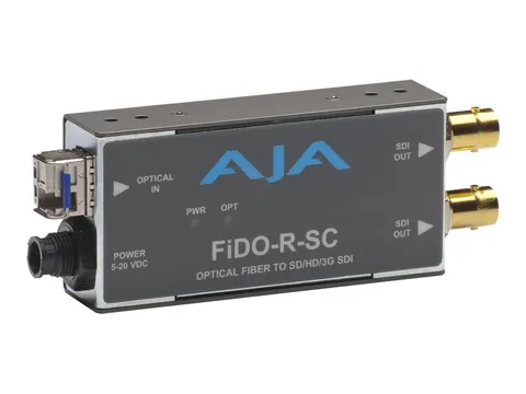AJA FiDO-R-SC Active Video Converter Gray BNC 20V 1-Channel Single-Mode SC