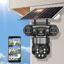 V380PRO 3 Lens 6MP Solar Home Security Camera Outdoor Wifi Wireless PTZ CCTV US