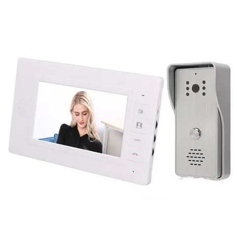 7 Inch Screen Smart Video Intercom System, 120 Wide Angle Wired Door Phone Doorb