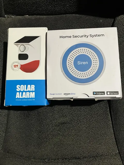 New Open Box Tuya Alarm Siren System 8 Pcs + Solar Alarm Never Used