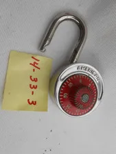 Vintage American Lock Company Red Combination Lock 14-33-3 Crete Illinois