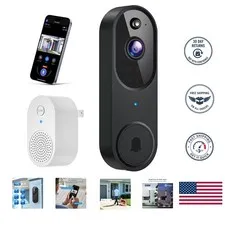 Wireless Wi-Fi Video Doorbell Camera with AI Motion Detection & Night Vision