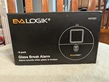EVA LOGIK NST003 Glass Break Alarm 120dB 8 Pack  Window Vibration Sensor