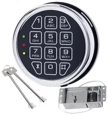 Gun Safe Lock Replacement Chrome Keypad Solenoid Safe Lock With 2 Master Keys