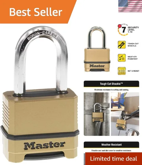 Combination Lock, Heavy Duty Weatherproof Padlock, Resettable for Outdoor Use...