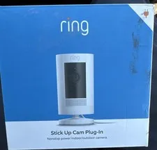 Ring Stick Up Cam Plug-In Wired Indoor Outdoor Security Camera New Sealed