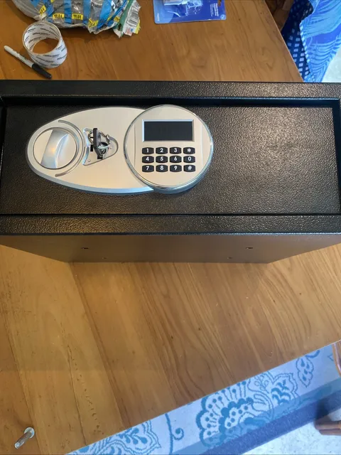 Amazon Basics Steel Security Safe and Lock Box with Programmable Electronic Keyp