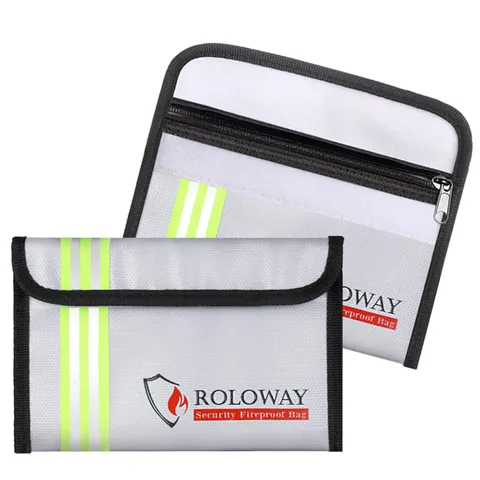 Small Fireproof Bag (5 x 8 inches) with Reflective Strip, Non-itchy Fireproof...