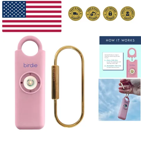 She’s Birdie–The  Personal Safety Alarm for Women by Women–Loud Siren, Strobe...