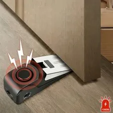 Wireless Door Stop Blocking Alarm Vibration Triggered Alert Security System