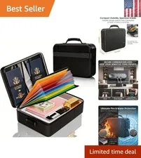 Fireproof Document Box Soft-Shell with Lock, 5200°F Fireproof & Water-Resista...