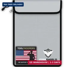 FIRESHIELD PRO Upgraded 2000°F Fireproof Document Bag w/ Dual Pockets - Fire & W