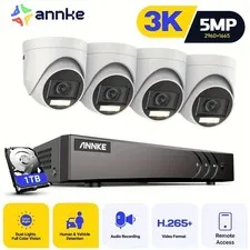 ANNKE 8CH DVR 5MP Audio Security Camera System AI Detection Color Night 1TB