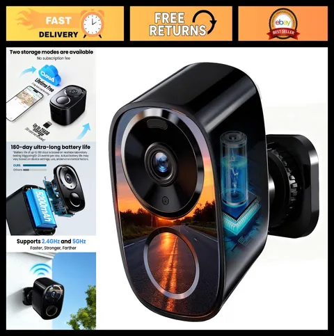 Enhanced 2K UHD Wireless Outdoor Security Cameras - Night Vision, Dual-Band WiFi