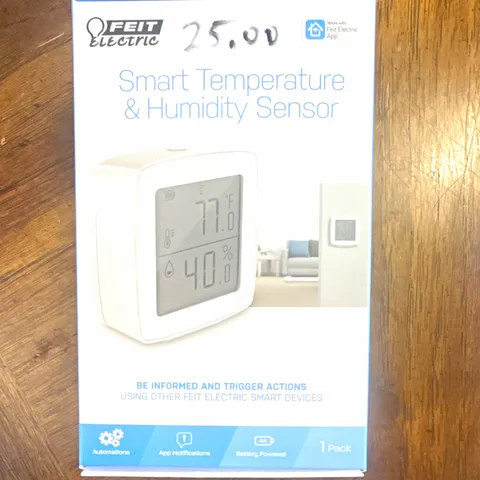 Feit Electric Smart Temperature & Humidity Sensor Wi-Fi Indoor Feit App White