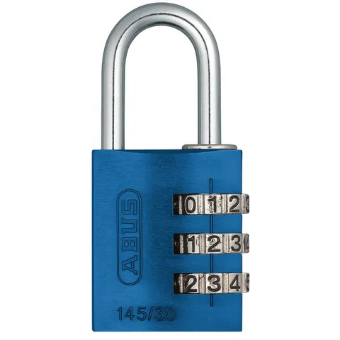 ABUS 145/30 Blue Combination Padlock,1 3/8in,Rectgle,Blue 5JKT7