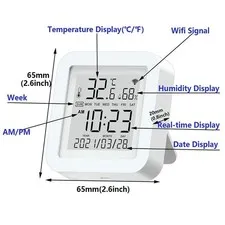 Smart LCD Thermometer Hygrometer Wi-Fi Temperature Humidity Sensor Monitor